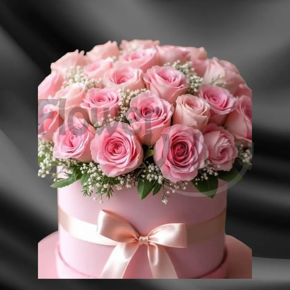 Blushing Radiance: Pastel Pink Rose Hat Box
