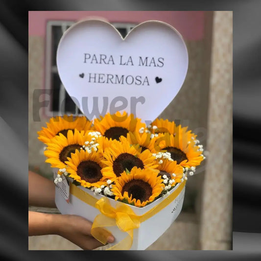 Golden Radiance: Heart-Shaped Sunflower Tribute