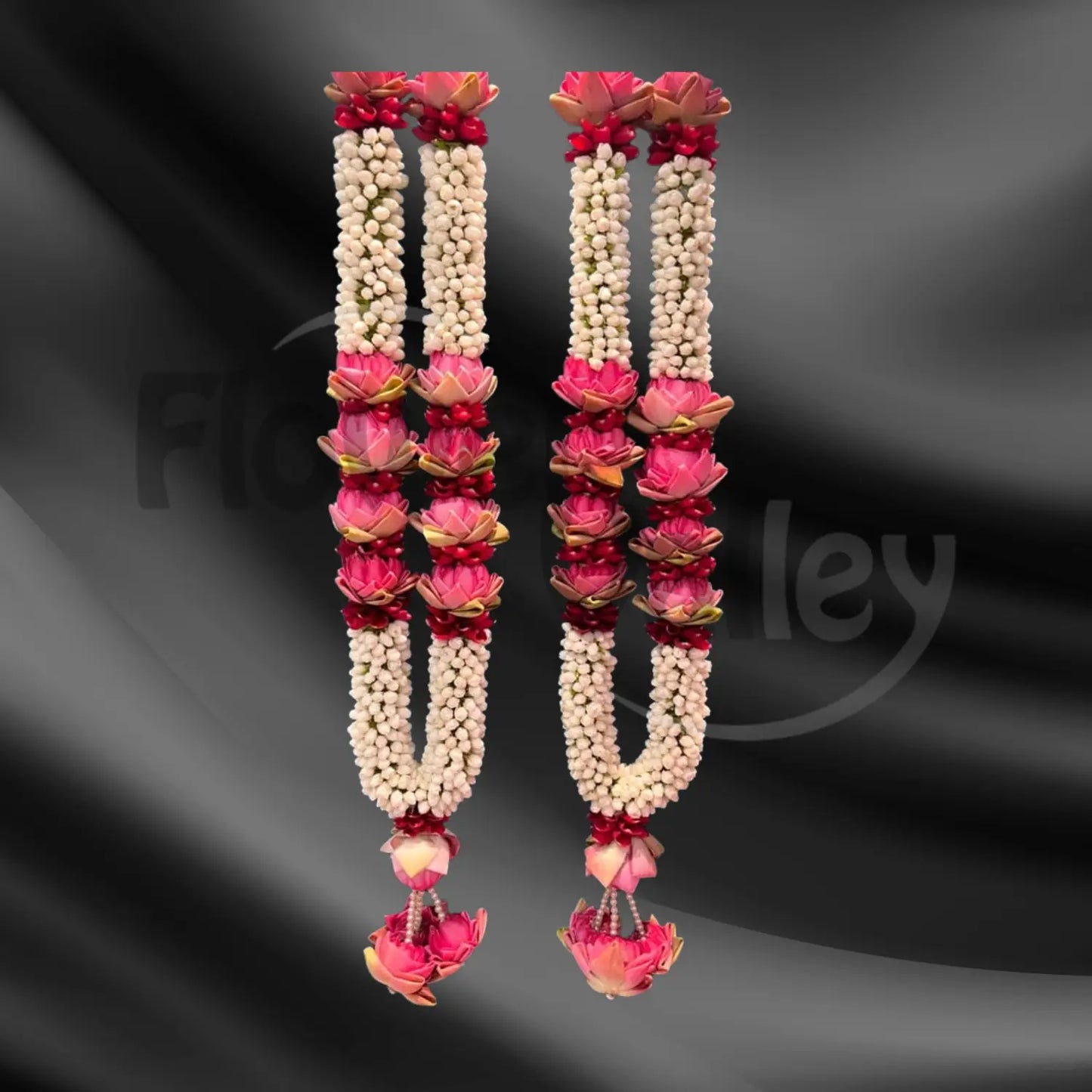 Majestic Pink Lotus & White Jasmine Bud Bridal Varmala Set