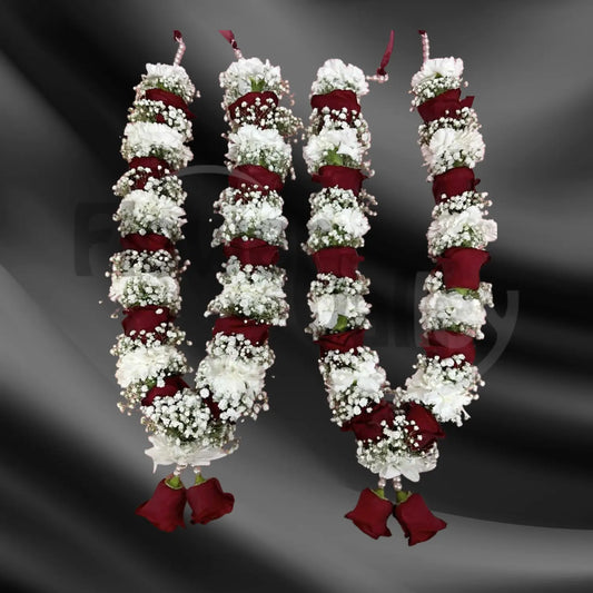 Crimson & Snow Regal Rose Garland Pair