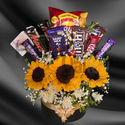 Golden Sunflower & Gourmet Treat Anniversary Box