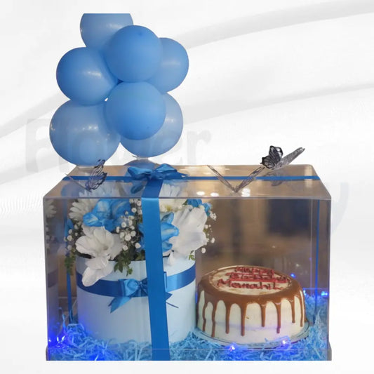 Whimsical Blue & White Anniversary Acrylic Gift Suite