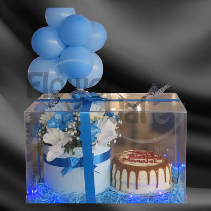 Whimsical Blue & White Anniversary Acrylic Gift Suite