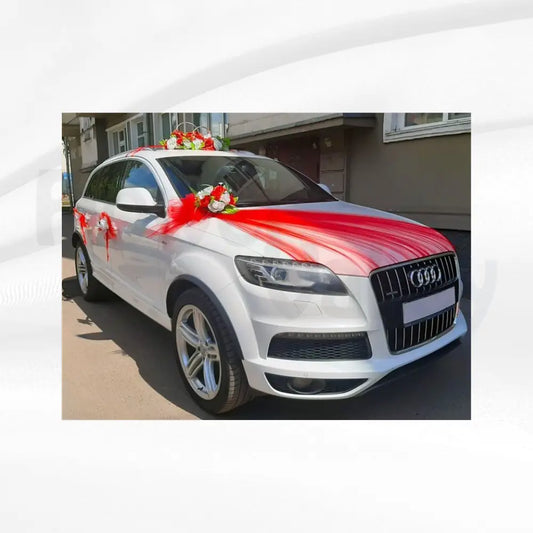 Crimson Fan & Floral Arch | Deluxe Luxury SUV Wedding Decor