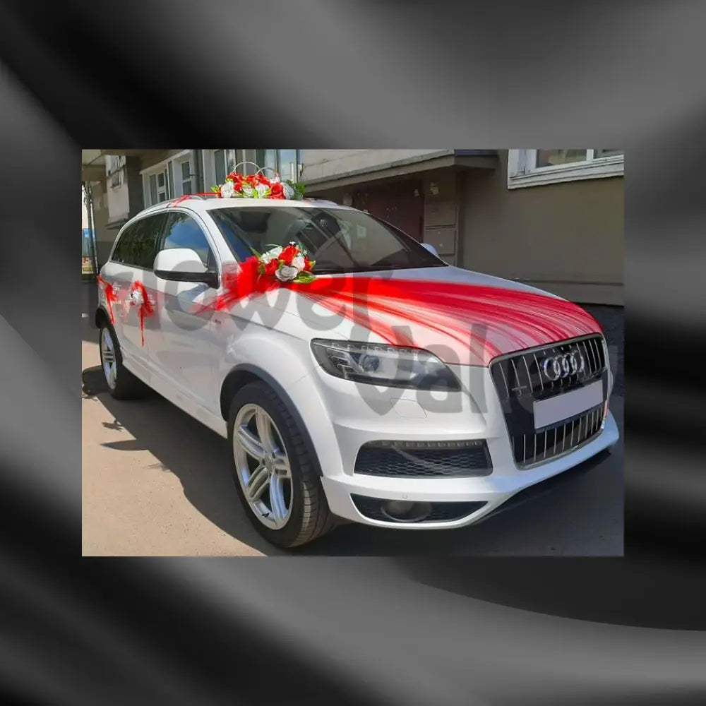Crimson Fan & Floral Arch | Deluxe Luxury SUV Wedding Decor