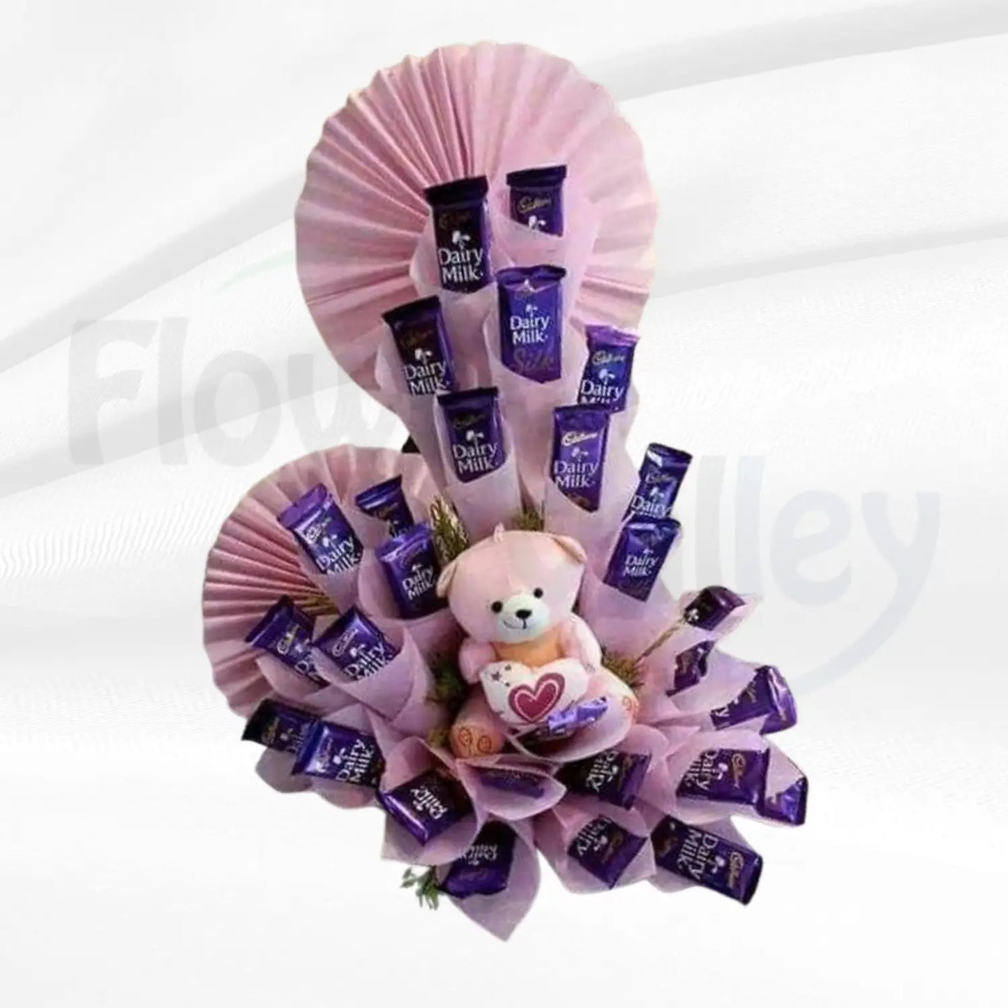 Sweet Teddy & Dairy Milk Extravaganza | Plush Purple Chocolate Bouquet