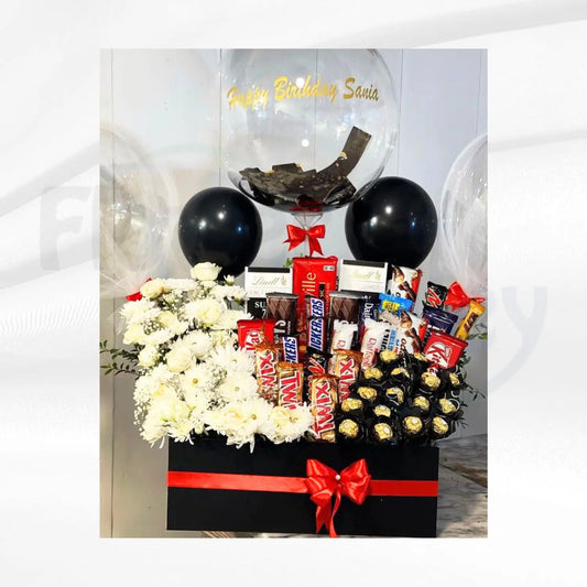 Premium Gourmet Chocolate & Floral Extravaganza | Grand Celebration Hamper