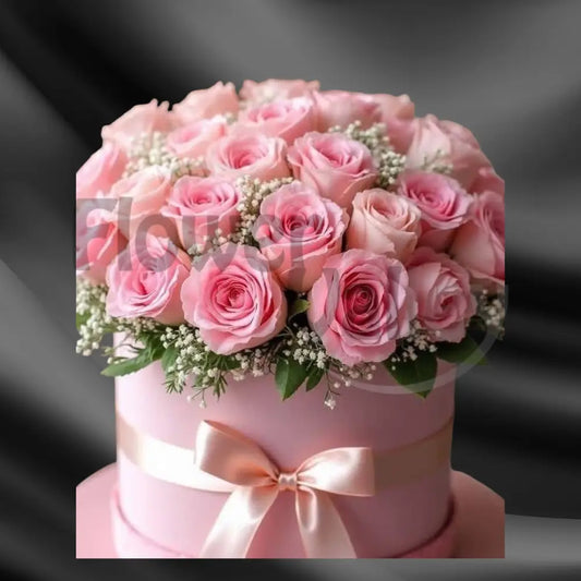 Blushing Radiance: Pastel Pink Rose Hat Box