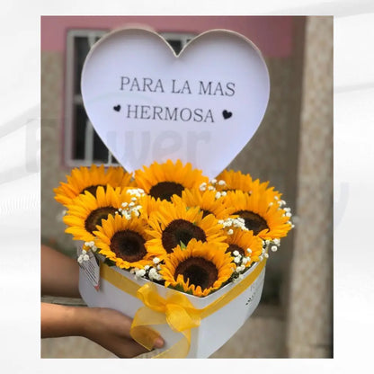 Golden Radiance: Heart-Shaped Sunflower Tribute