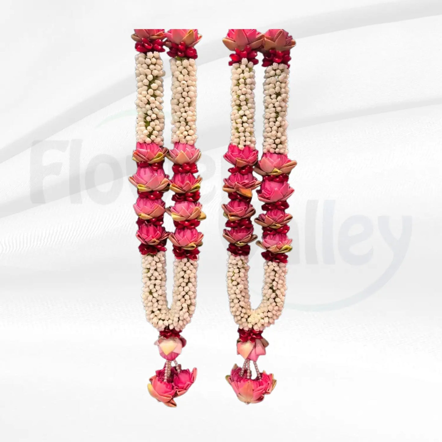 Majestic Pink Lotus & White Jasmine Bud Bridal Varmala Set