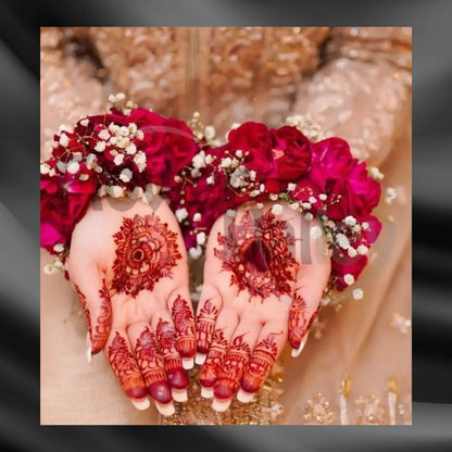 Exquisite Red Rose & Baby's Breath Floral Bangles (Gajray)