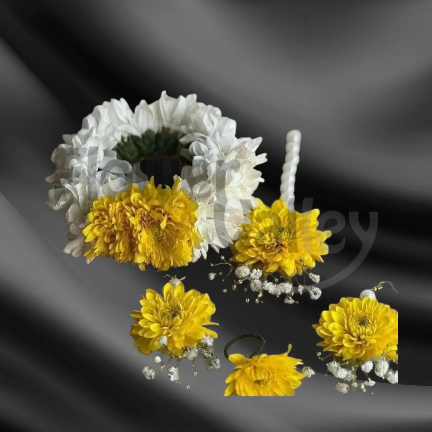 Radiant Yellow and White Floral Jewelry Set