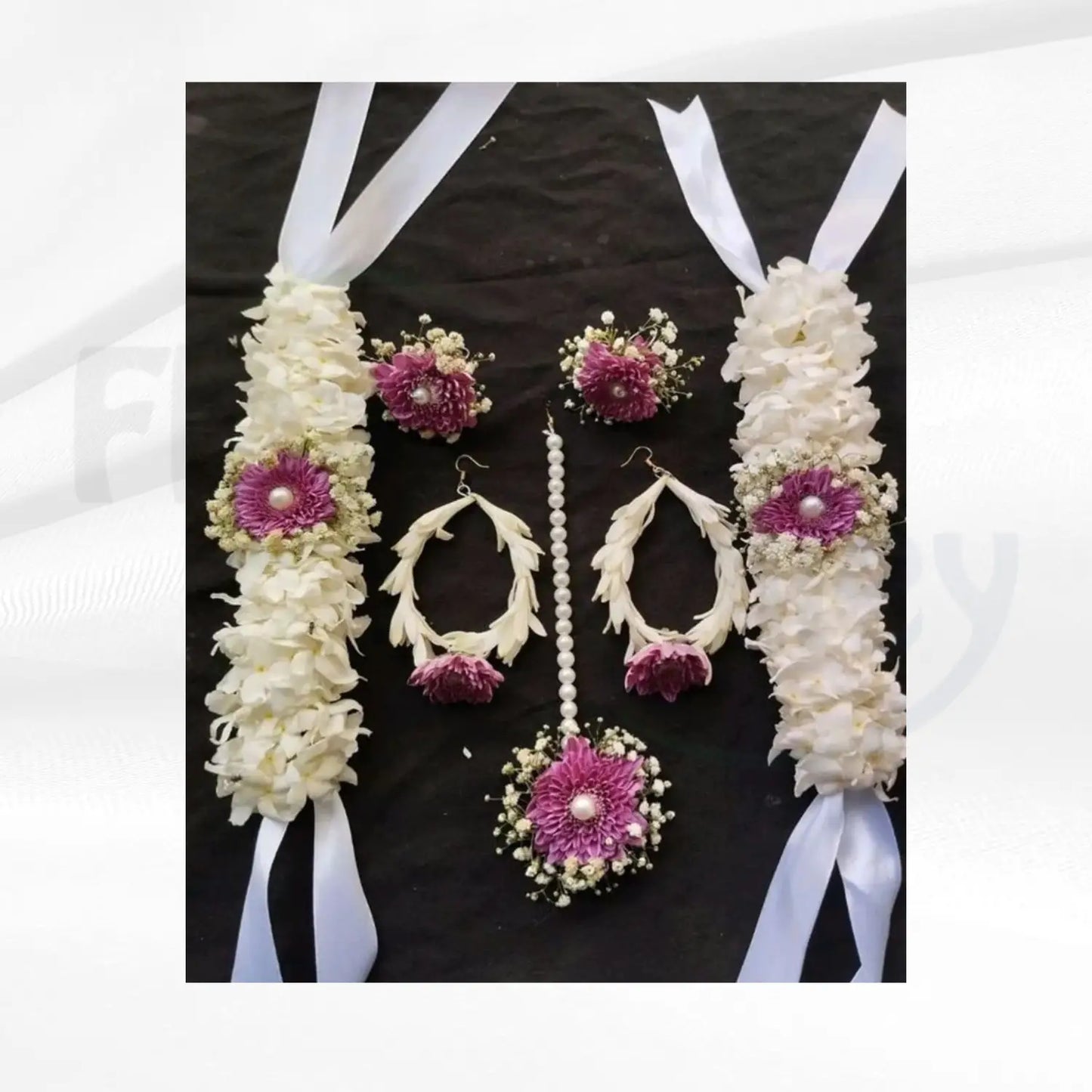 Blushing Pearl Floral Jewelry Full Set