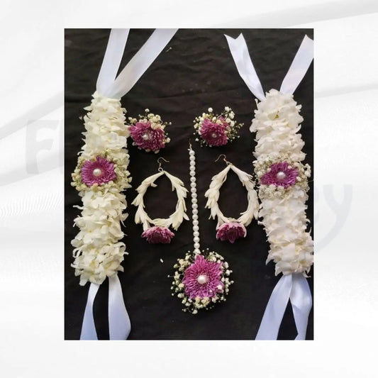 Blushing Pearl Floral Jewelry Full Set