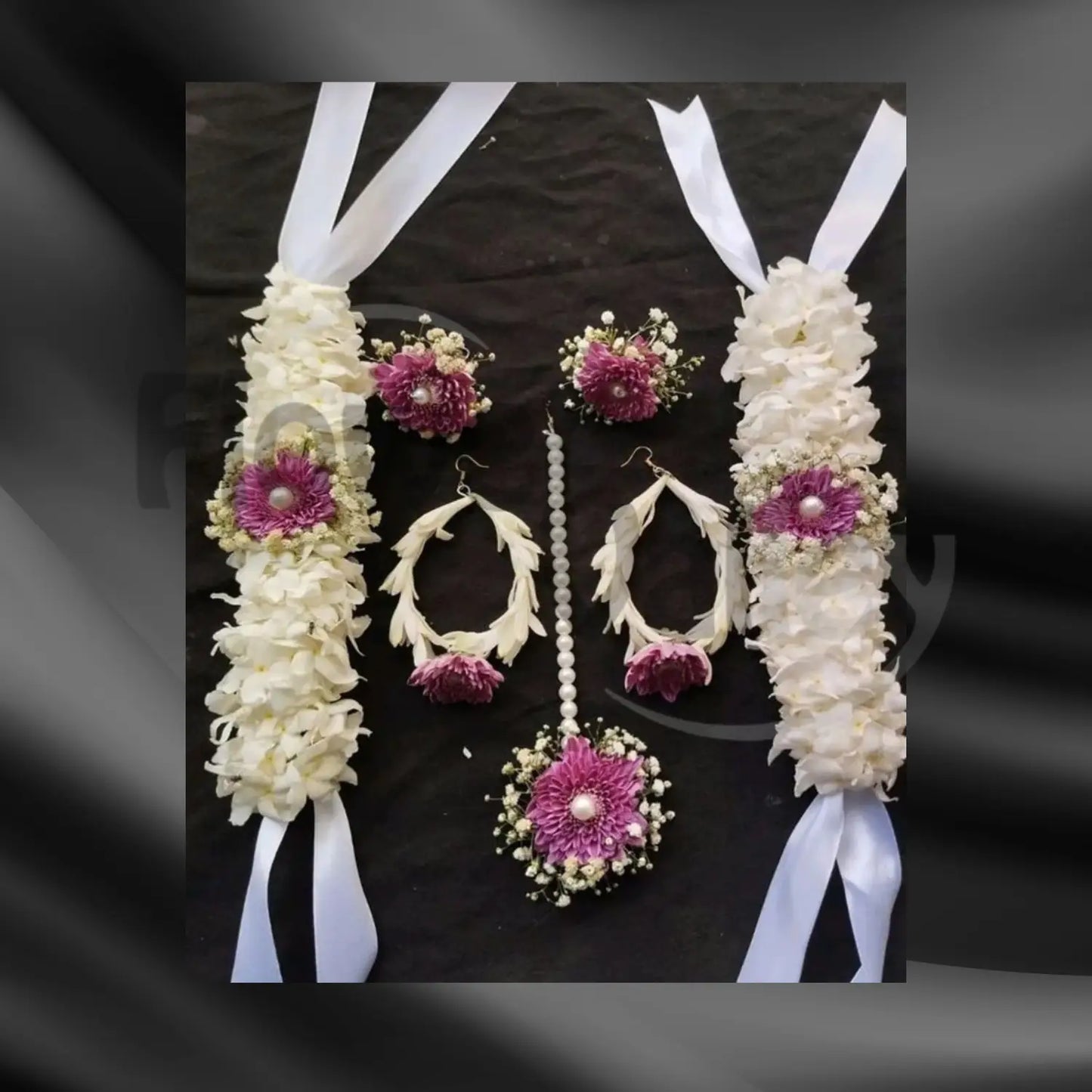 Blushing Pearl Floral Jewelry Full Set