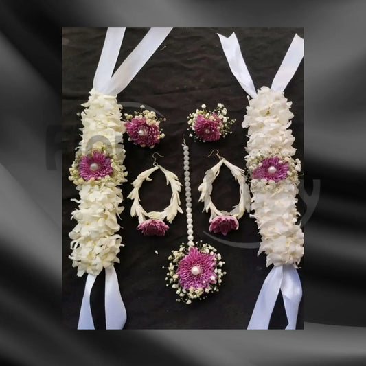 Blushing Pearl Floral Jewelry Full Set