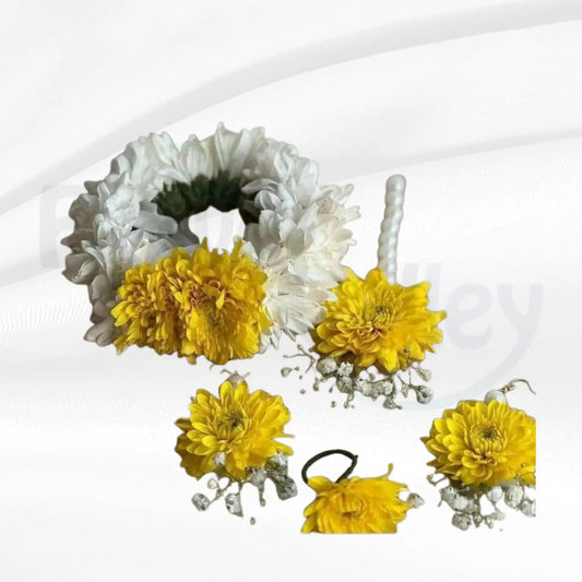 Radiant Yellow and White Floral Jewelry Set