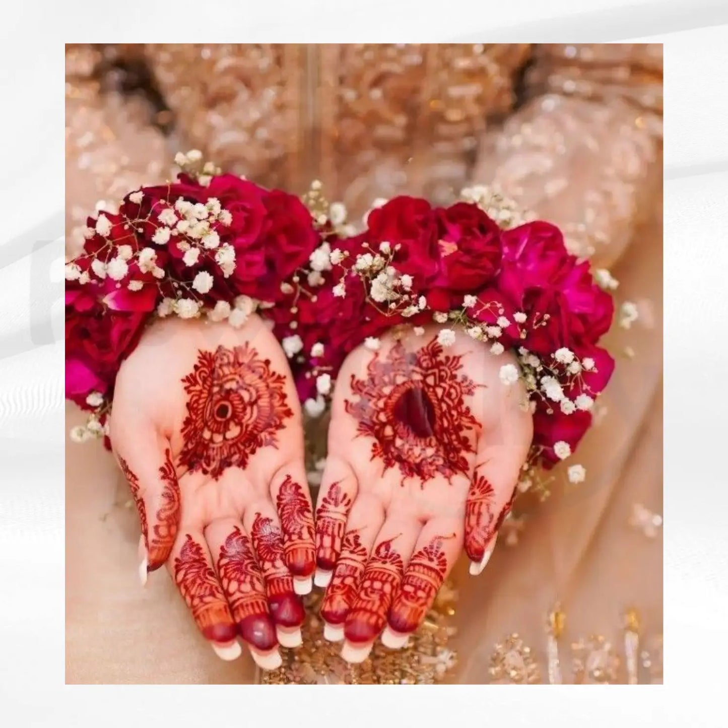 Exquisite Red Rose & Baby's Breath Floral Bangles (Gajray)