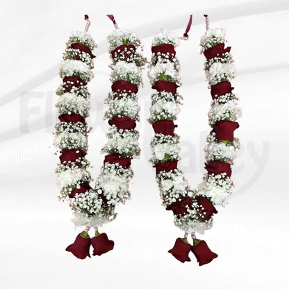 Crimson & Snow Regal Rose Garland Pair
