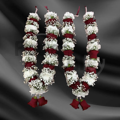 Crimson & Snow Regal Rose Garland Pair
