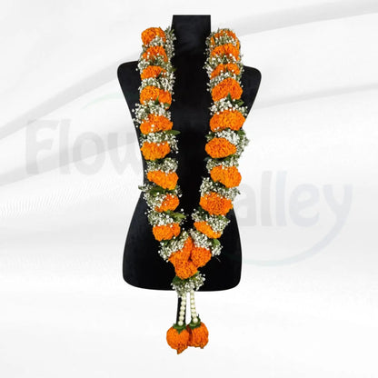 Mehendi Bloom Traditional Orange Marigold Garland