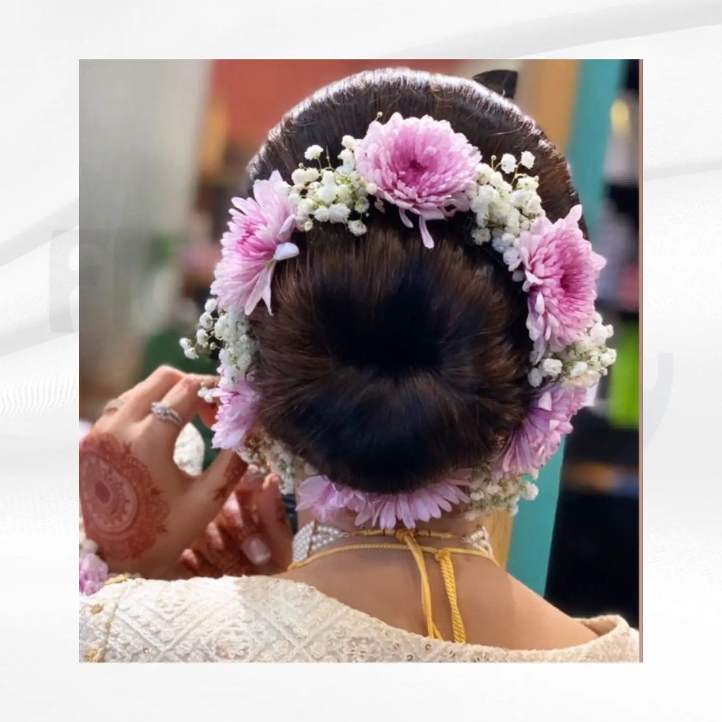 Pastel Pink Blossom Floral Hair Gajra
