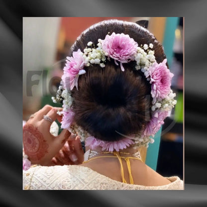 Pastel Pink Blossom Floral Hair Gajra