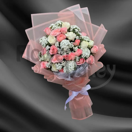 Graceful Pink and White Rose Medley